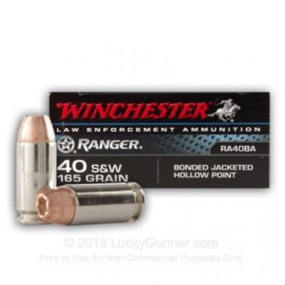 Win amm 40 s&w 165gr jhpb ranger (50)