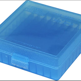Mtm ammo box 100 rd 22 lr-25acp blue
